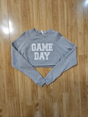 Bella Canvas Gray GAME DAY Cropped Sweatshirt